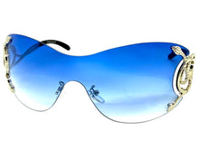 Oversized Classy Elegant Modern Shield Style SUNGLASSES Large Silver Frame 27650