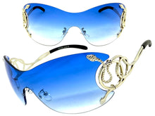 Oversized Classy Elegant Modern Shield Style SUNGLASSES Large Silver Frame 27650
