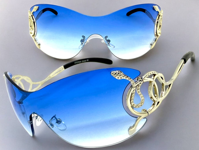 Oversized Classy Elegant Modern Shield Style SUNGLASSES Large Silver Frame 27650