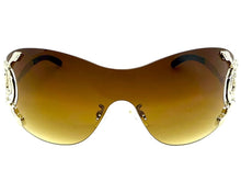 Oversized Classy Elegant Modern Shield Style SUNGLASSES Large Silver Frame 27650