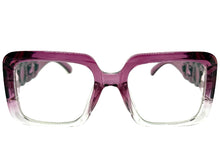 Exaggerated Vintage Retro Style Clear Lens EYEGLASSES Large Square Purple Frame E2151