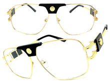 Classic Retro Luxury Designer Hip Hop Style Clear Lens EYEGLASSES Large Gold Frame 8372