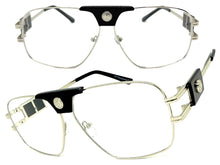 Classic Retro Luxury Designer Hip Hop Style Clear Lens EYEGLASSES Large Silver Frame 8372