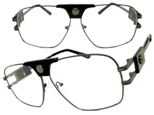 Classic Retro Luxury Designer Hip Hop Style Clear Lens EYEGLASSES Large Gunmetal Frame 8372