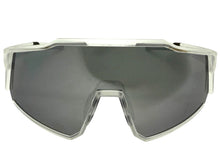 Oversized Sporty Wrap Around Shield SUNGLASSES Large Frosted Frame Chrome Lens E2095
