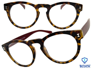 Classic Vintage Retro Style READING GLASSES READERS Round Tortoise Frame Lens Strength +1.50