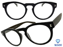 Classic Vintage Retro Style READING GLASSES READERS Round Black Frame Lens Strength +2.25
