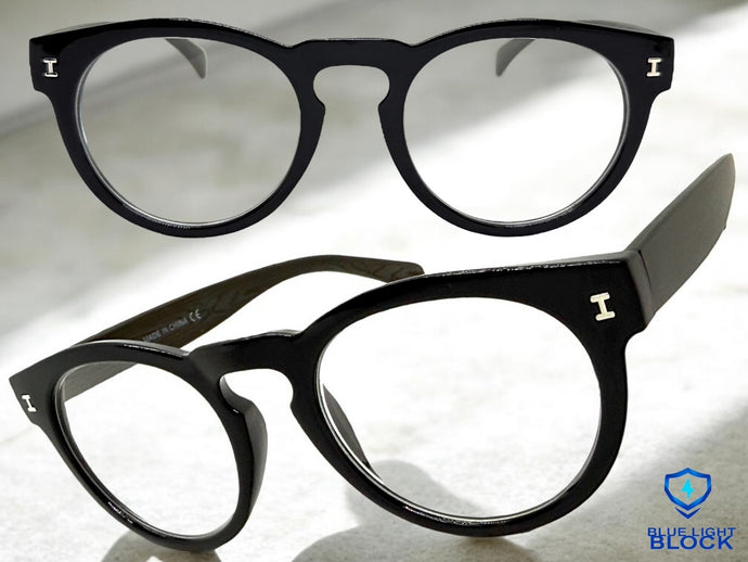 Classic Vintage Retro Style READING GLASSES READERS Round Black Frame Lens Strength +3.00