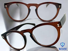 Classic Vintage Retro Style READING GLASSES READERS Round Brown Frame Lens Strength +2.00