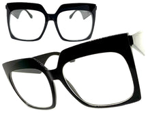 Oversized Vintage Retro Style Clear Lens EYEGLASSES Large Square Black Frame 4464