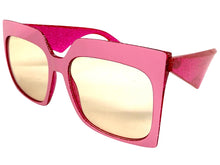 Oversized Vintage Retro Style Light Tint SUNGLASSES Large Square Pink & Fuchsia Frame 4464