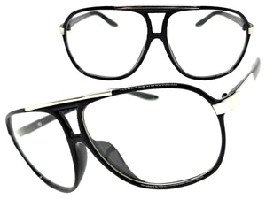 Classic Vintage Retro Hip Hop Rapper Style Clear Lens EYEGLASSES Black Frame 80604