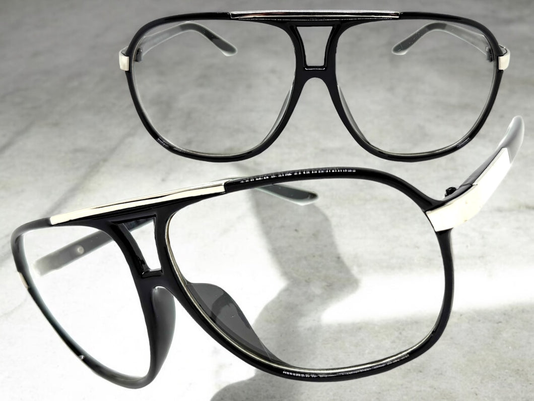 Classic Vintage Retro Hip Hop Rapper Style Clear Lens EYEGLASSES Black Frame 80604