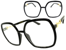 Oversized Vintage Retro Style Clear Lens EYEGLASSES Square Black Frame 30443