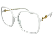 Oversized Vintage Retro Style Clear Lens EYEGLASSES Square White Frame 30443