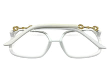 Oversized Vintage Retro Style Clear Lens EYEGLASSES Square White Frame 30443