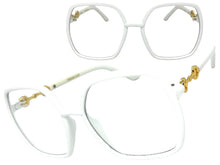 Oversized Vintage Retro Style Clear Lens EYEGLASSES Square White Frame 30443