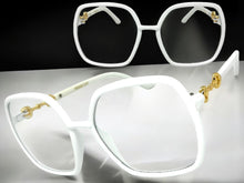 Oversized Vintage Retro Style Clear Lens EYEGLASSES Square White Frame 30443