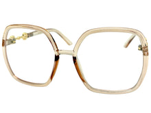 Oversized Vintage Retro Style Clear Lens EYEGLASSES Square Nude Frame 30443