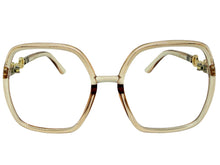 Oversized Vintage Retro Style Clear Lens EYEGLASSES Square Nude Frame 30443