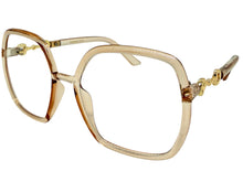 Oversized Vintage Retro Style Clear Lens EYEGLASSES Square Nude Frame 30443