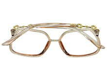 Oversized Vintage Retro Style Clear Lens EYEGLASSES Square Nude Frame 30443