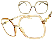 Oversized Vintage Retro Style Clear Lens EYEGLASSES Square Nude Frame 30443