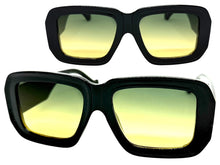 Exaggerated Classic Vintage Retro Style SUNGLASSES Thick Square Black Frame 80056