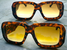 Exaggerated Classic Vintage Retro Style SUNGLASSES Thick Square Tortoise Frame 80056