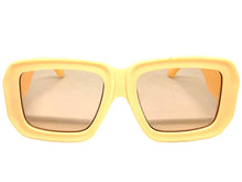 Exaggerated Classic Vintage Retro Style SUNGLASSES Thick Square Cream Frame 80056
