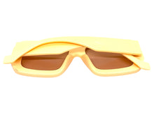 Exaggerated Classic Vintage Retro Style SUNGLASSES Thick Square Cream Frame 80056