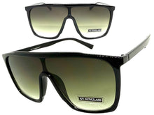 Oversized Modern Rerto Shield Style SUNGLASSES Large Black Frame 6984