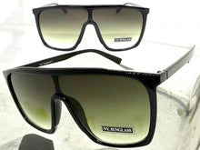 Oversized Modern Rerto Shield Style SUNGLASSES Large Black Frame 6984