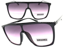 Oversized Modern Rerto Shield Style SUNGLASSES Large Black Frame 6984