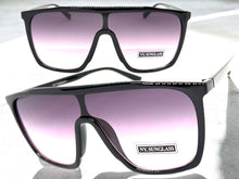 Oversized Modern Rerto Shield Style SUNGLASSES Large Black Frame 6984