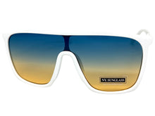 Oversized Modern Rerto Shield Style SUNGLASSES Large White Frame 6984