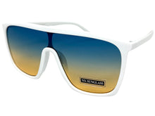 Oversized Modern Rerto Shield Style SUNGLASSES Large White Frame 6984