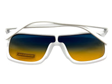 Oversized Modern Rerto Shield Style SUNGLASSES Large White Frame 6984