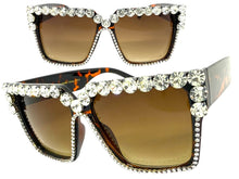 Oversized Exaggerated Retro Style Bling Sunglasses Large Tortoise Frame with Sparkling Rhinestones 3253