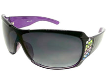 Oversized Modern Retro Wrap Shield Style Bling Sunglasses Large Black Frame with Sparkling Rhinestones 7386