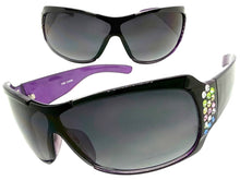Oversized Modern Retro Wrap Shield Style Bling Sunglasses Large Black Frame with Sparkling Rhinestones 7386