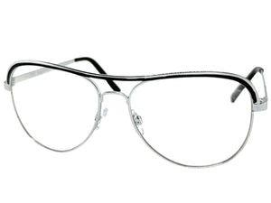 Classic Vintage Retro Aviator Style Clear Lens EYEGLASSES Silver Frame 7501