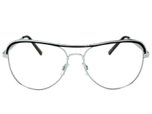 Classic Vintage Retro Aviator Style Clear Lens EYEGLASSES Silver Frame 7501