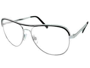 Classic Vintage Retro Aviator Style Clear Lens EYEGLASSES Silver Frame 7501