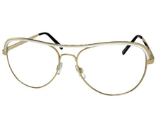 Classic Vintage Retro Aviator Style Clear Lens EYEGLASSES Gold Frame 7501