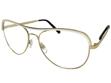 Classic Vintage Retro Aviator Style Clear Lens EYEGLASSES Gold Frame 7501