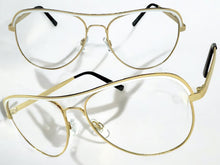 Classic Vintage Retro Aviator Style Clear Lens EYEGLASSES Gold Frame 7501