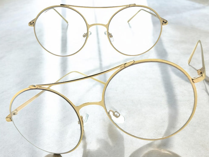 Classic Vintage Retro Hip Hop Style Clear Lens EYEGLASSES Round Gold Frame 8563
