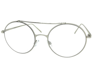 Classic Vintage Retro Hip Hop Style Clear Lens EYEGLASSES Round Silver Frame 8563