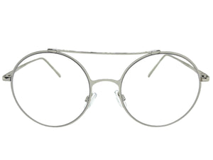 Classic Vintage Retro Hip Hop Style Clear Lens EYEGLASSES Round Silver Frame 8563